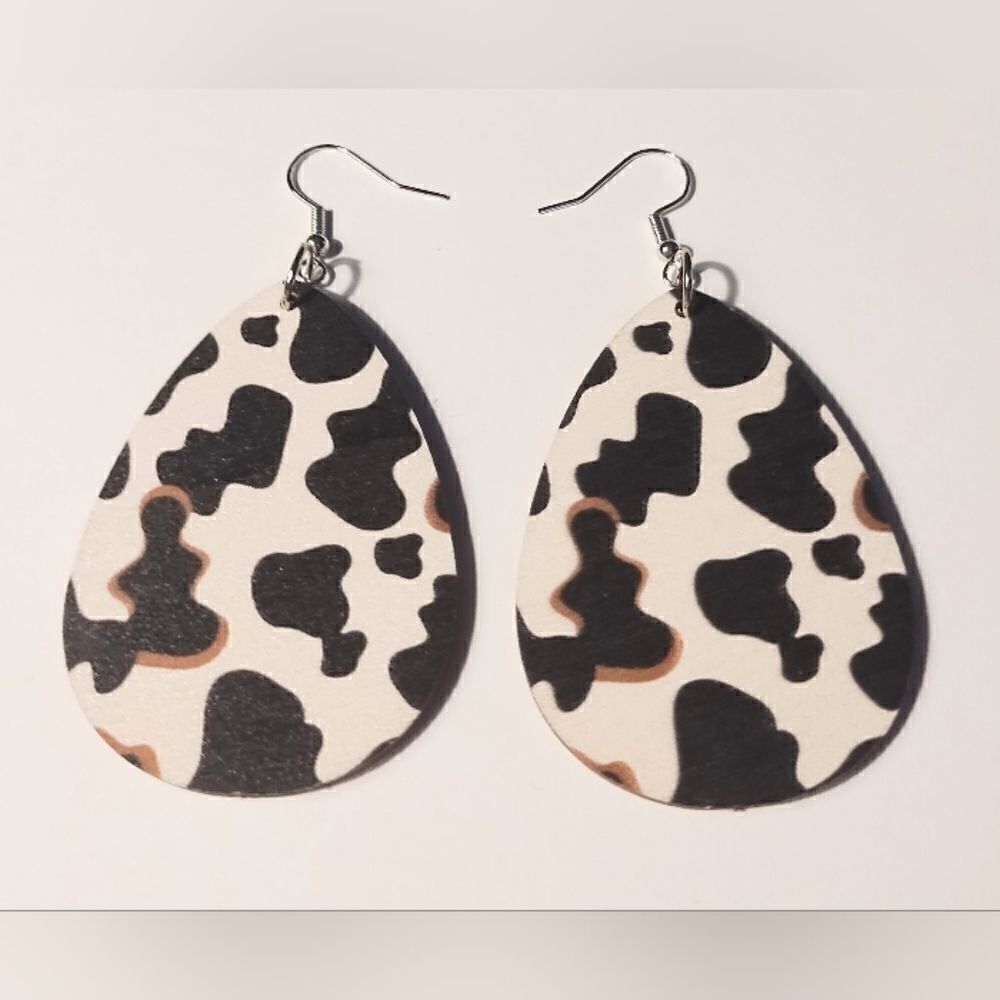 earrings cow printโ woodenโdangle newโd77